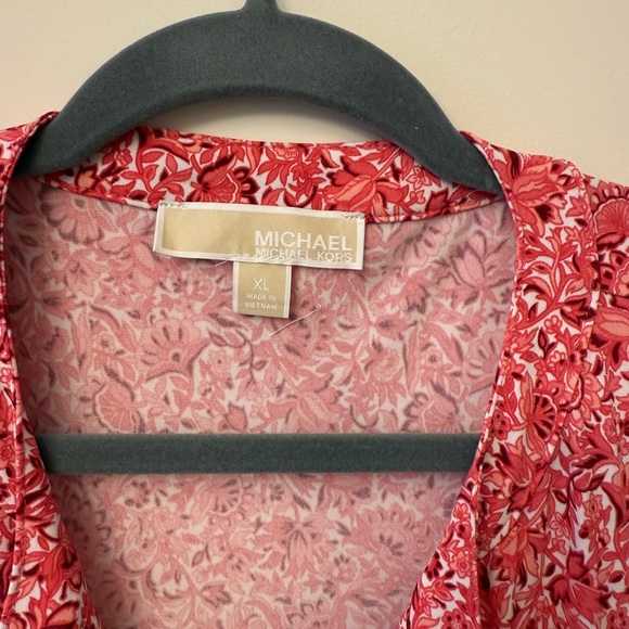 Michael Kors Floral Tie Front Dress XL - Picture 2 of 4